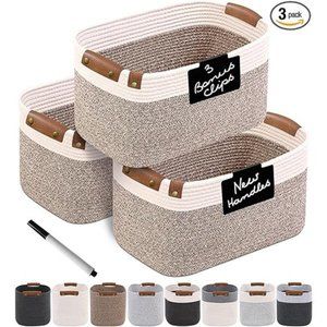 Cotton Rope Baskets for Organizing | Storage Baskets for Shelves | Rope Basket